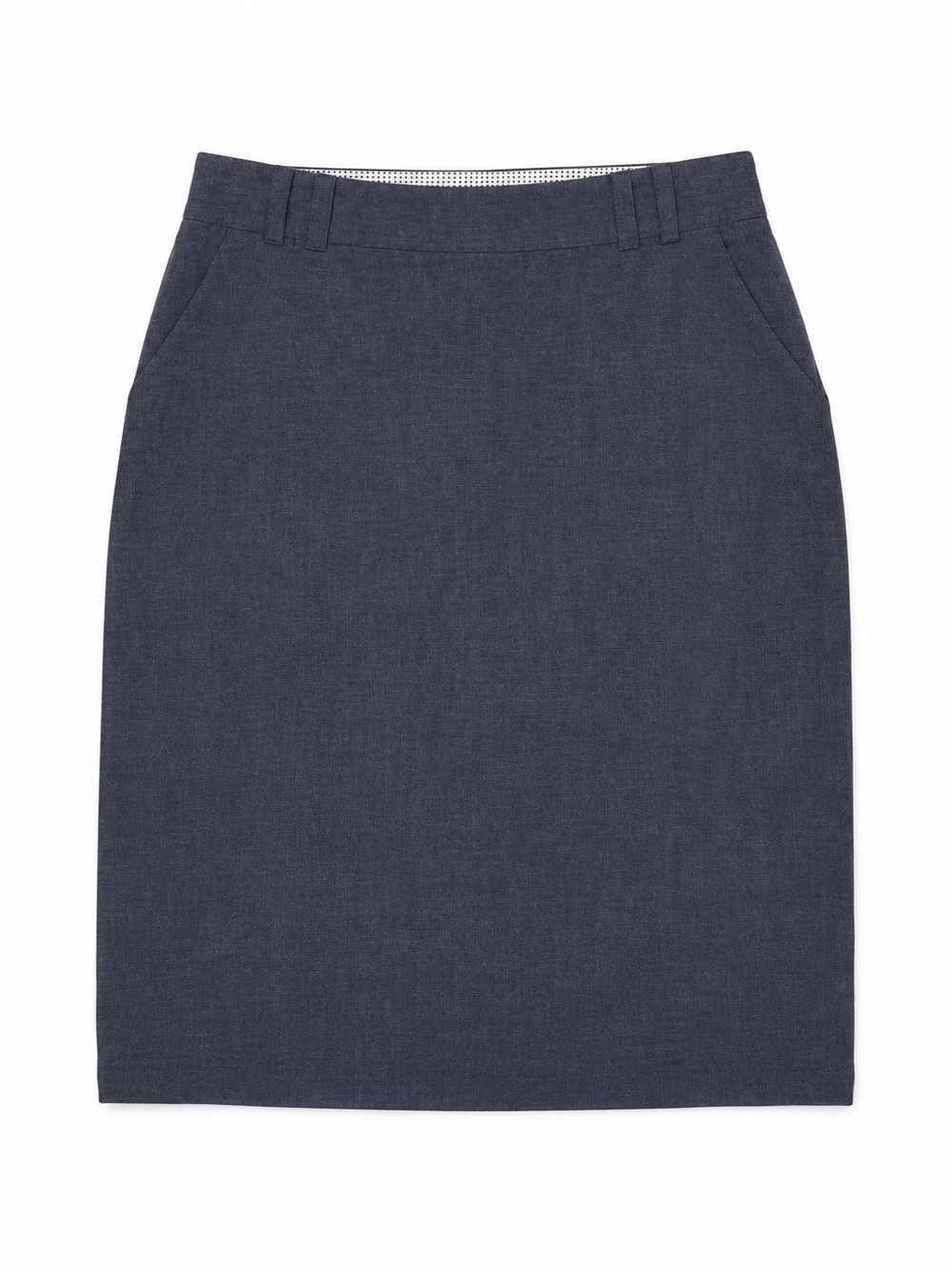 Classic Navy Pencil Skitt With Double Belt Loops